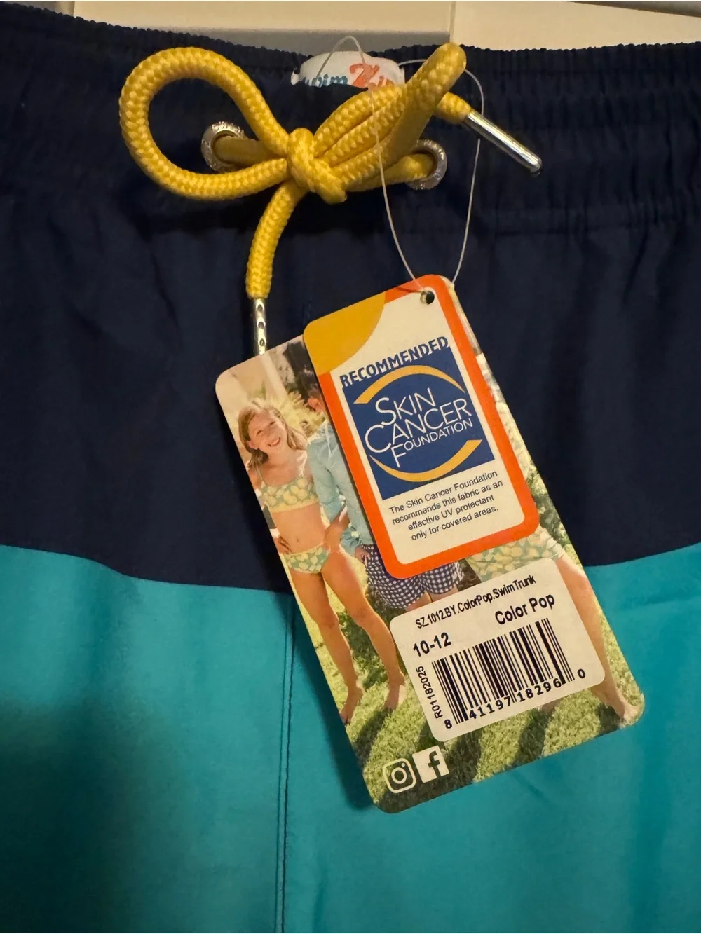 Swimzip Boy’s Colorblock Blue Stripe Swim Trunks